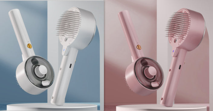 Self-Cleaning Steam Pet Grooming Brush – Dog & Cat Hair Remover